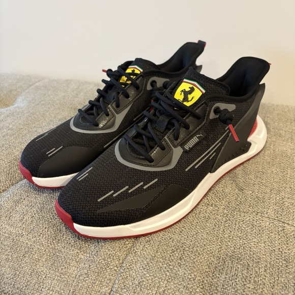 Men's Puma Scuderia Ferrari X Ionspeed Motorsport Sneakers‎ RedBlackWhite Sz95